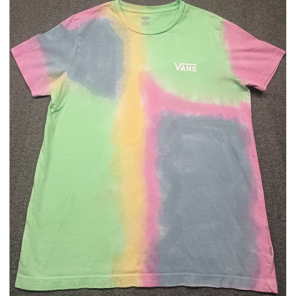 Vans Tie Dye T‎ Shirt Crew Neck Green Blue Sz L